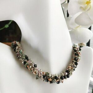sold Keshi Pearl and crystal necklace in sterling silver 🆕